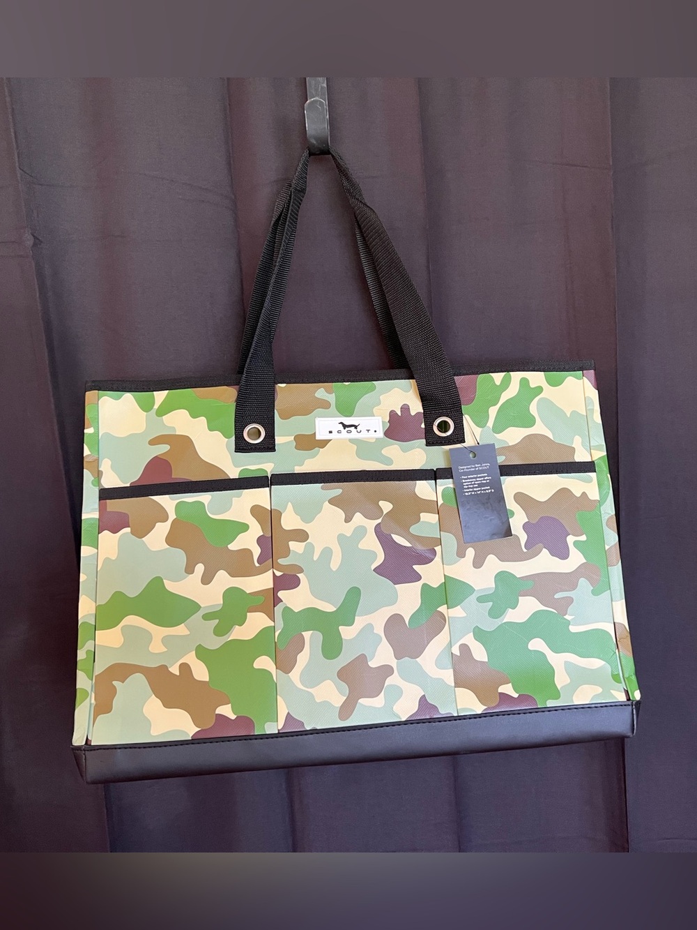 SCOUT The BJ Bag Pocket Tote Bag Hard Bottom in Happy Glamper